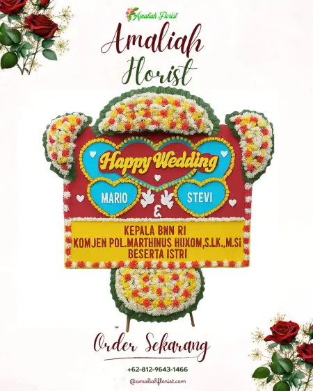 Papan Bunga Pernikahan Poigar